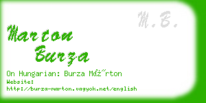 marton burza business card